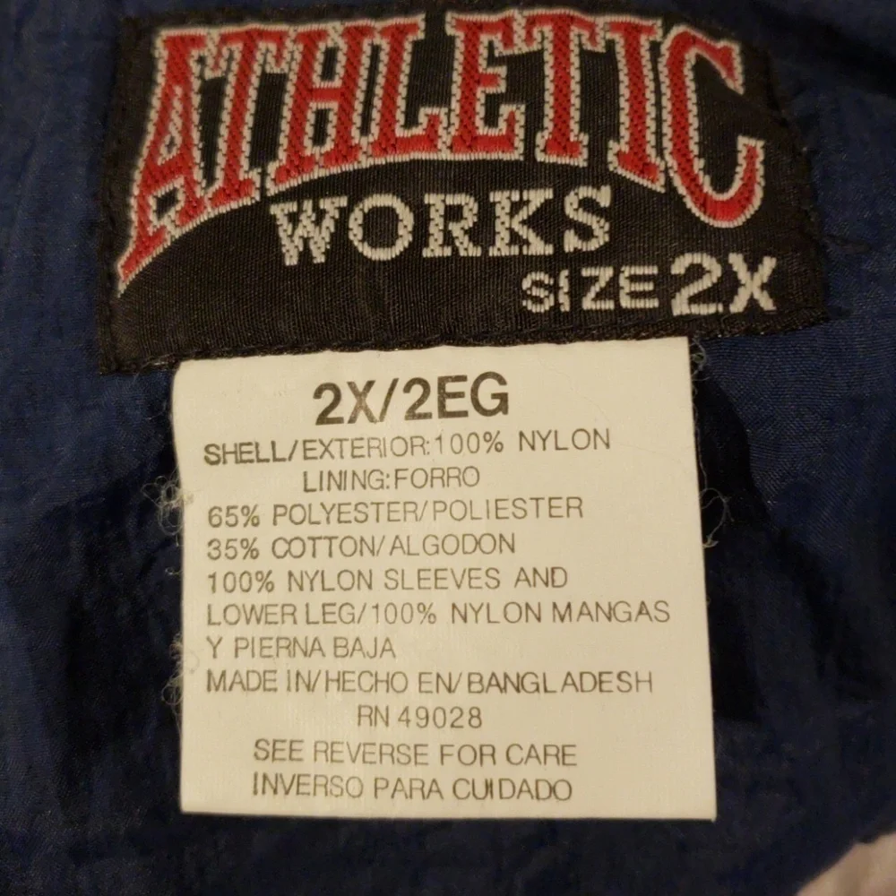 VINTAGE 80s Nylon Wind Suit Jacket Athletic Works 2XL Color Block EUC